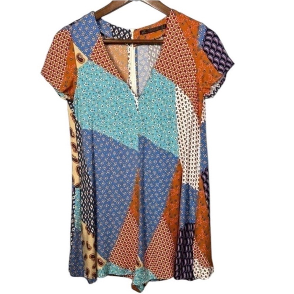 Zara Multicolor Patchwork Top